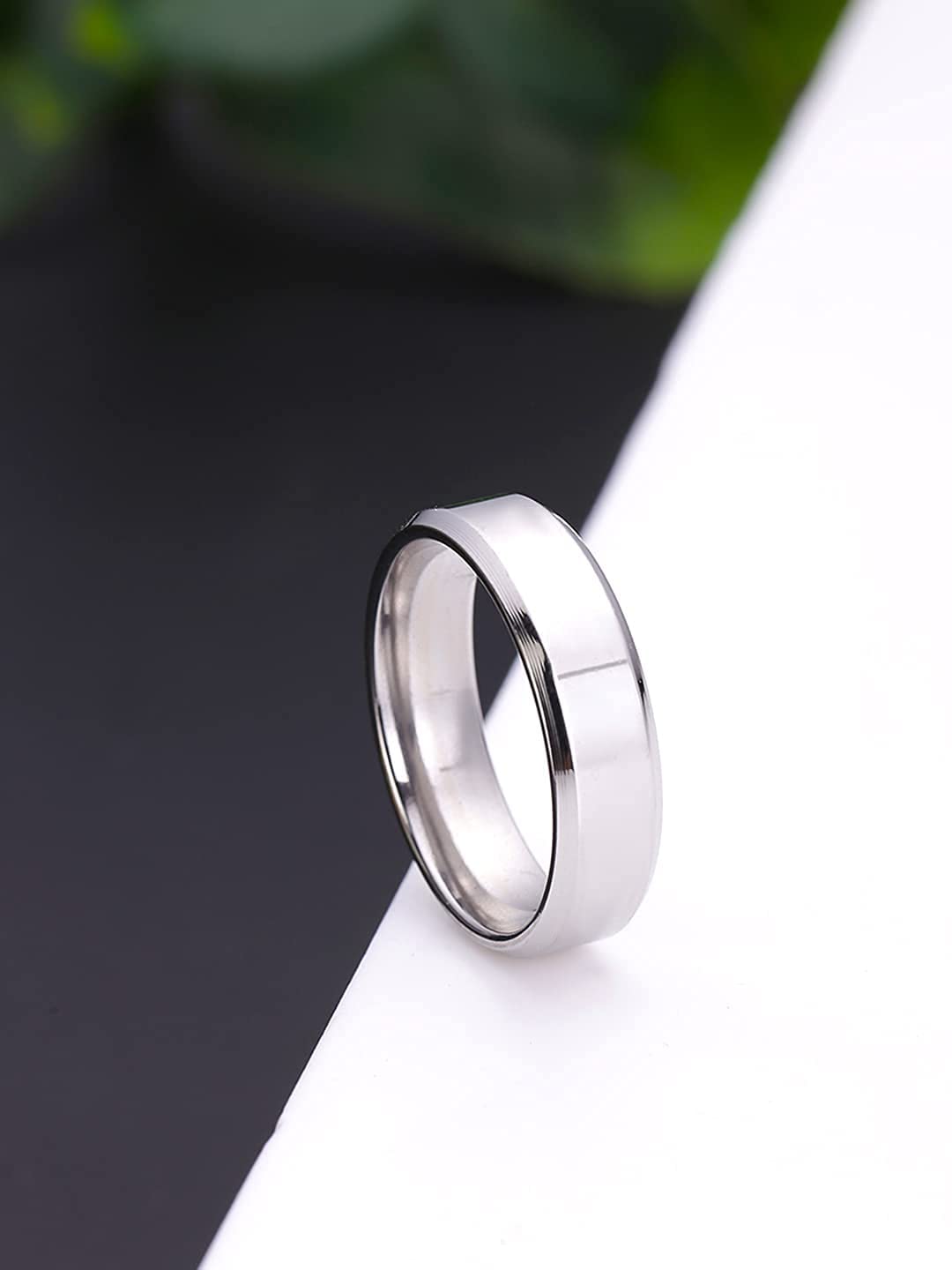 Yellow Chimes Rings for Women Stainless Steel Silver Band Style Ring for Women and Girls