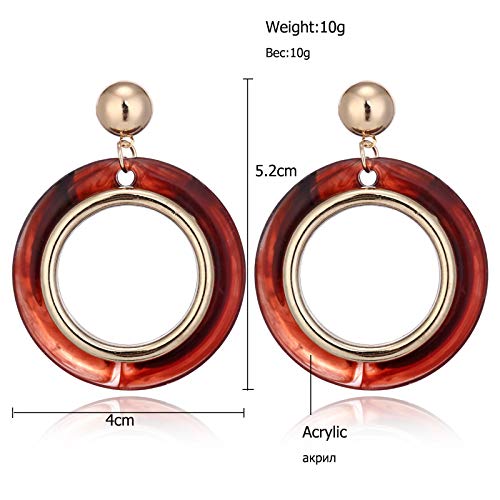 Yellow Chimes Western Party Ware Resin Dropping Circle Earring Resin Drop Earring for Women and Girls