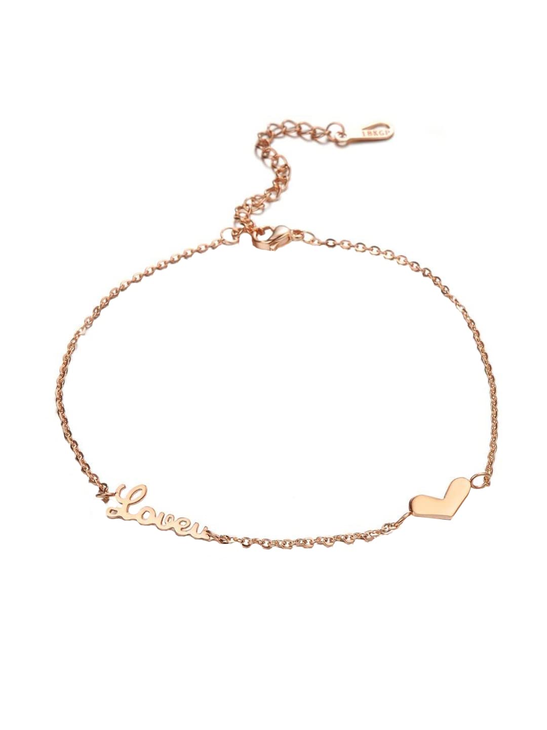 Yellow Chimes Anklets for Women Rose Gold-Plated Stainless Steel Love Heart-Shaped Fashion Anklet For Women and Girls