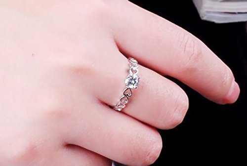 Yellow Chimes Heart Ring Dazzling Engagement Proposal Austrian Crystal 925 Silver Plated Designed Adjustable Ring for Girls