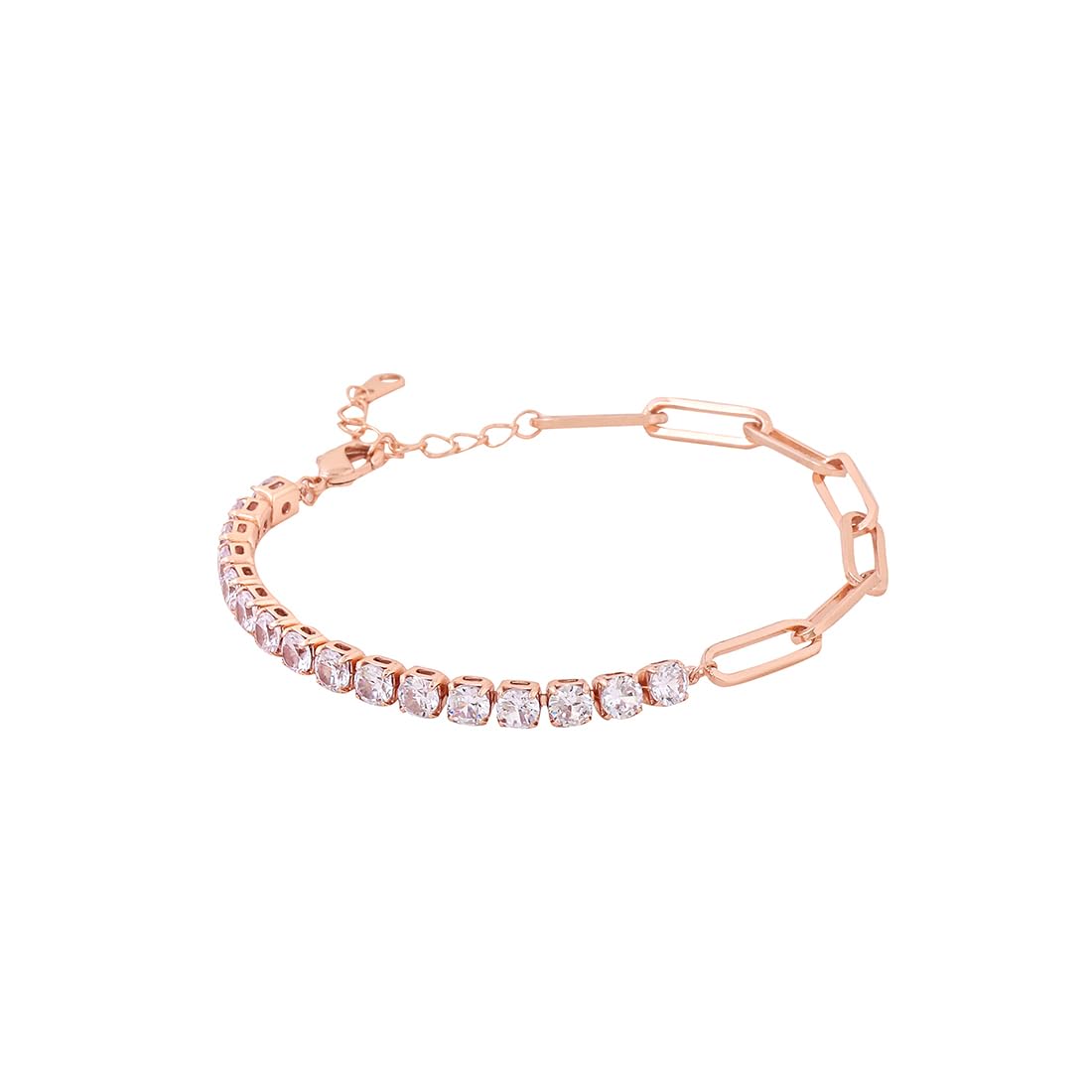 Yellow Chimes Bracelet for Women and Girls Fashion Crystal Bracelets for Women | Rosegold Plated Tennis Cubic Zirconia China Bracelet | Birthday Gift For Girls & Women Anniversary Gift for Wife