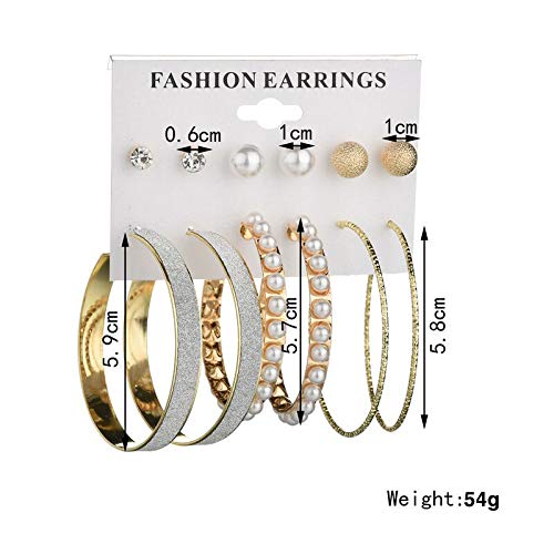 Kairangi Earrings for Women and Girls | Multicolor Stud and Hoops Earring Set | Round Shaped Western Pearl Hoop Earrings Combo | Birthday Gift for girls & women Anniversary Gift for Wife