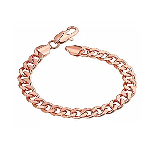 Yellow Chimes Elegant Latest Fashion Stainless Steel Rose Gold Plated Curb Chain Bracelet for Men and Boys