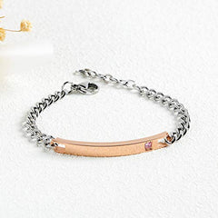 Yellow Chimes Bracelet for Women Stainless Steel Rosegold Tag Chain Bracelet for Women and Girls
