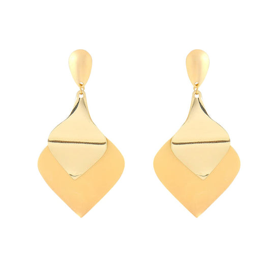 Yellow Chimes Earrings for Women and Girls Golden Drop Earrings | Gold Plated Earrings for Girls Leafy Shaped Western Drop Earrings for women | Birthday Gift for girls and women Anniversary Gift for Wife