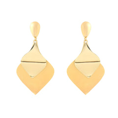 Yellow Chimes Earrings for Women and Girls Golden Drop Earrings | Gold Plated Earrings for Girls Leafy Shaped Western Drop Earrings for women | Birthday Gift for girls and women Anniversary Gift for Wife