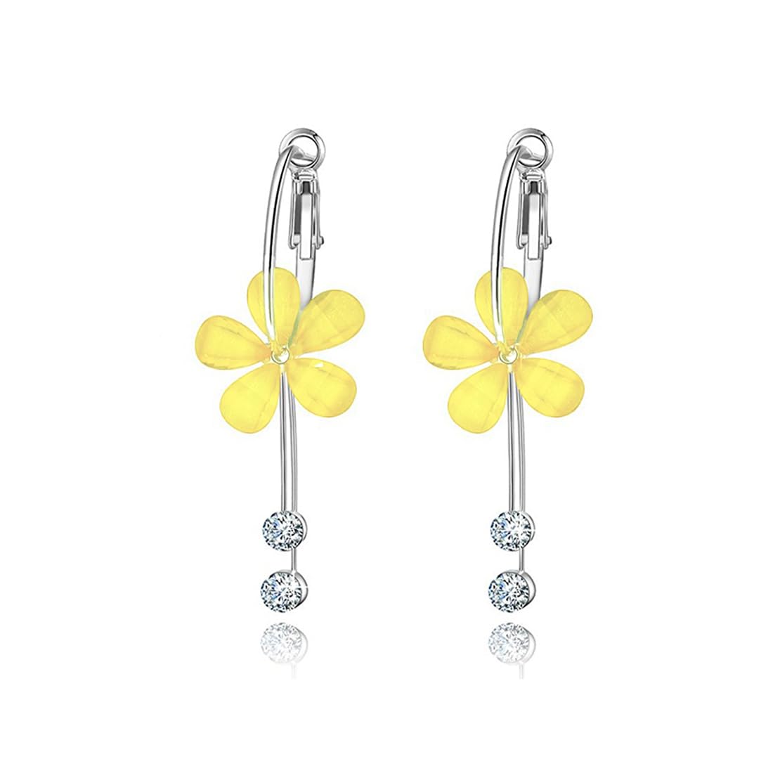 Yellow Chimes Hoop Earrings for Women Yellow Floral Hoop Earrings for Women and Girls