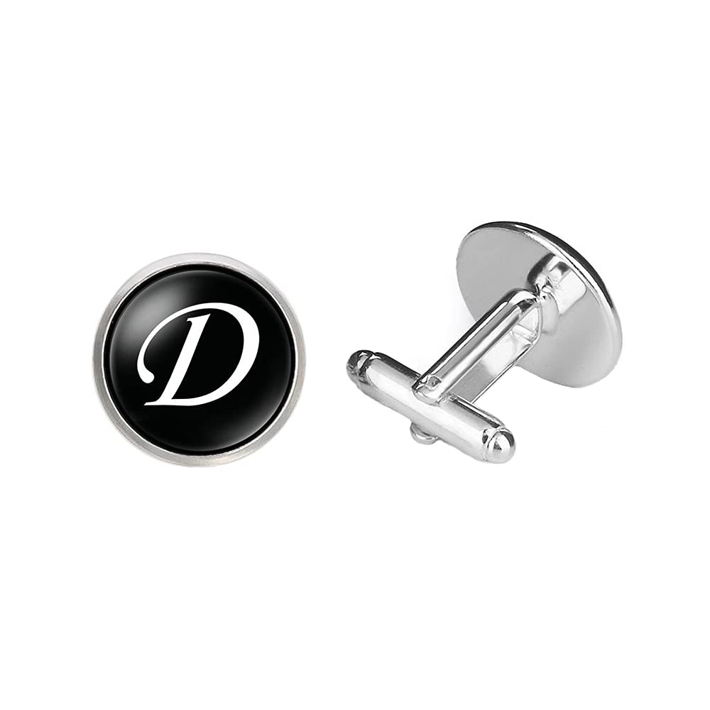 Yellow Chimes Exclusive Collection Alphabet D Statement Stainless Steel Cufflinks for Men (D Cuff Links)