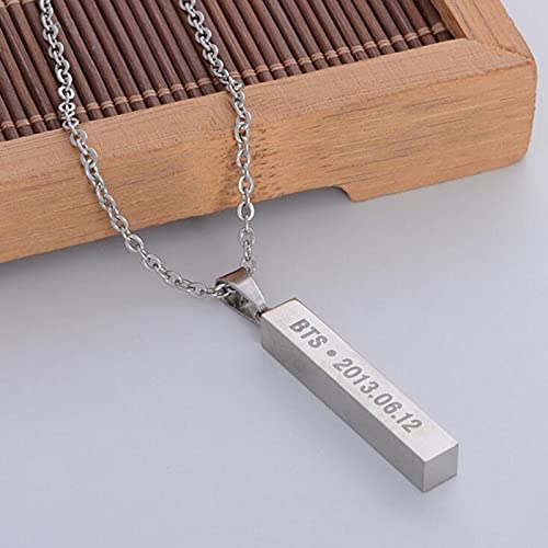 Yellow Chimes Pendant for Men Silver Men Pendant Stainless Steel Kpop BTS Bangtan Boys Band Pendant Necklace for Men and Women.