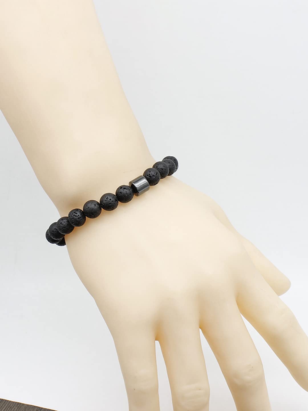 Yellow Chimes Bracelets for Men and Boys Black Beads Bracelet for Men | Anti-Swelling Black Obsidian Bracelets,Stretchable Mens Bracelets | Birthday Gift for Men and Boys Anniversary Gift for Husband