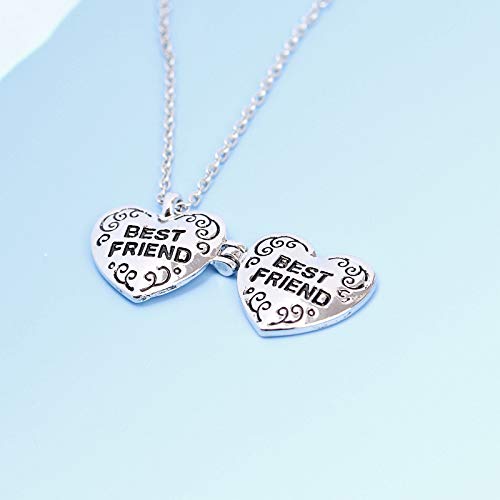 Yellow Chimes Heart Locket for Women Silver Heart Locket Open-Able Style Best Friends Necklace Chain Pendant for Girls and Women.Bestie Gift