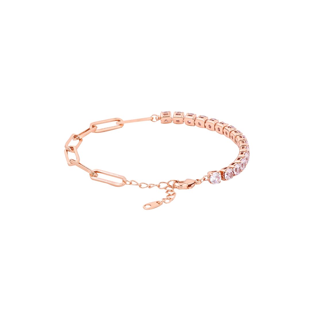 Yellow Chimes Bracelet for Women and Girls Fashion Crystal Bracelets for Women | Rosegold Plated Tennis Cubic Zirconia China Bracelet | Birthday Gift For Girls & Women Anniversary Gift for Wife