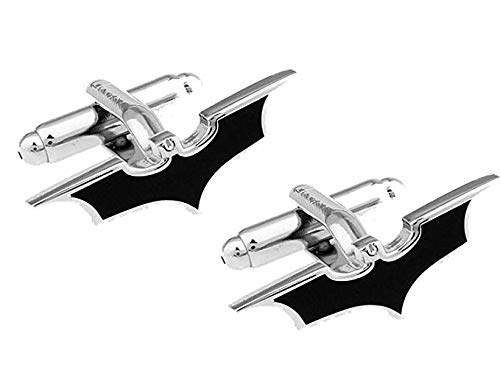 Yellow Chimes Cufflinks for Men and Boys Black Cuff links | Formal Stainless Steel Superhero Batman Cufflink | Birthday Gift for Men and Boys Anniversary Gift for Husband