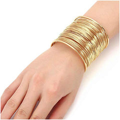 Yellow Chimes Multilayer Strings Wristband openable Cuff Bracelet for Women and Girls