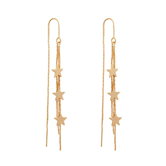 Yellow Chimes Earrings For Women Gold Tone Star Designed Hanging Multilayered Tassel Chain Dangler Earrings For Women and Girls