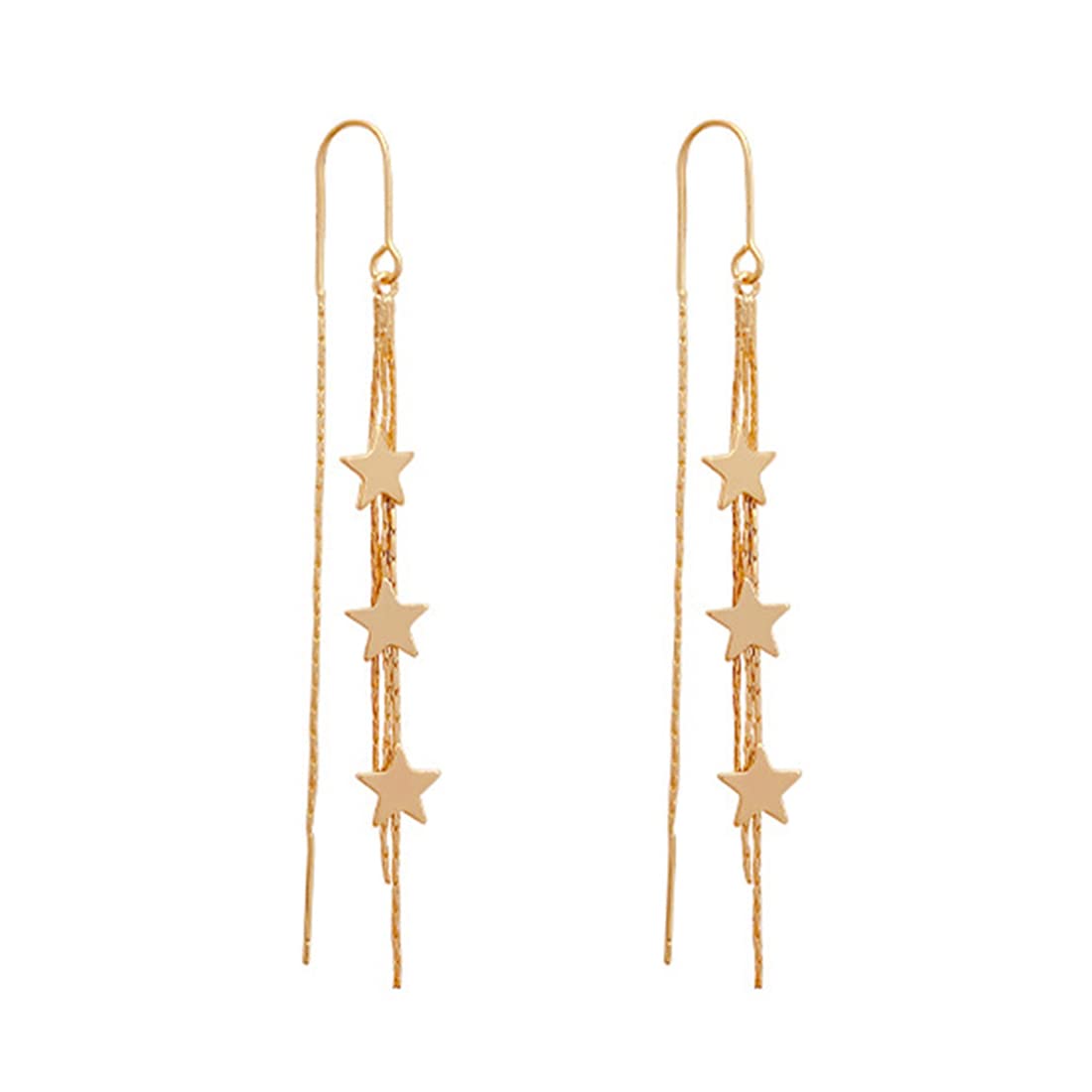 Yellow Chimes Earrings For Women Gold Tone Star Designed Hanging Multilayered Tassel Chain Dangler Earrings For Women and Girls