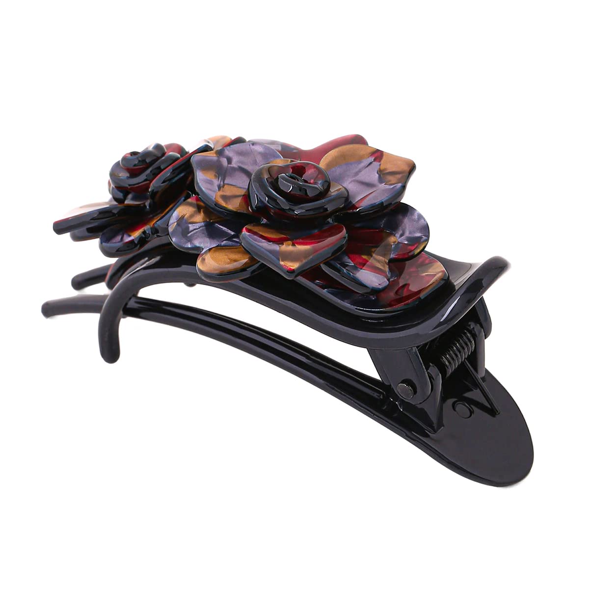 Yellow Chimes Hair Clips for Women Black Color Multicolor Floral Studded Hair Clips for Women and Girls