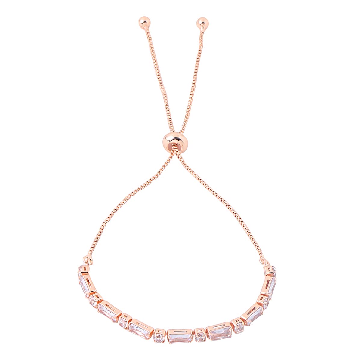 Yellow Chimes Women Crystal Bracelets | Rose Gold Plated Bracelets For Women | Rose Gold CZ Crystals Bracelet For Woman | Birthday Gift for Girls & Women Anniversary Gift for Wife