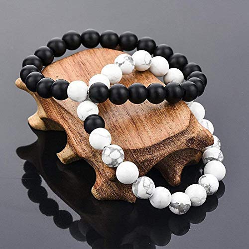 Yellow Chimes Bracelet For Women And Men | Fashion D'Vine White And Black Beads | Couple Bracelets For Women And Men | Accessories Jewellery For Unisex | Birthday And Anniversary Gift
