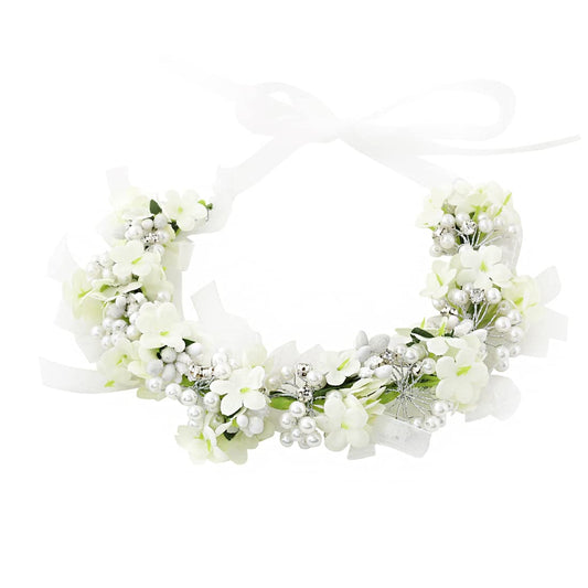 Yellow Chimes Hair Vines Bridal Tiaras Hair Vine Headband Floral Hair Vine for Girls and Women - White