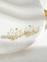 Yellow Chimes Earrings For Women Gold Tone Pearl and Crystal Beads Studded Stud Drop Eaarings For Women and Girls