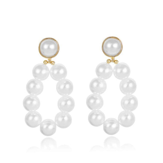 Yellow Chimes Pearl Collection Fresh Water Pearl Geometry Dangle Drop Earrings For Women And Girl's