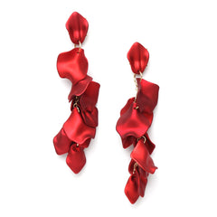 Kairangi Earrings for Women and Girls | Fashion Red long Dangler Earring | Gold Plated | Floral Petal Shape Western Danglers Earrings Combo| Birthday Gift for girls and women Anniversary Gift for Wife