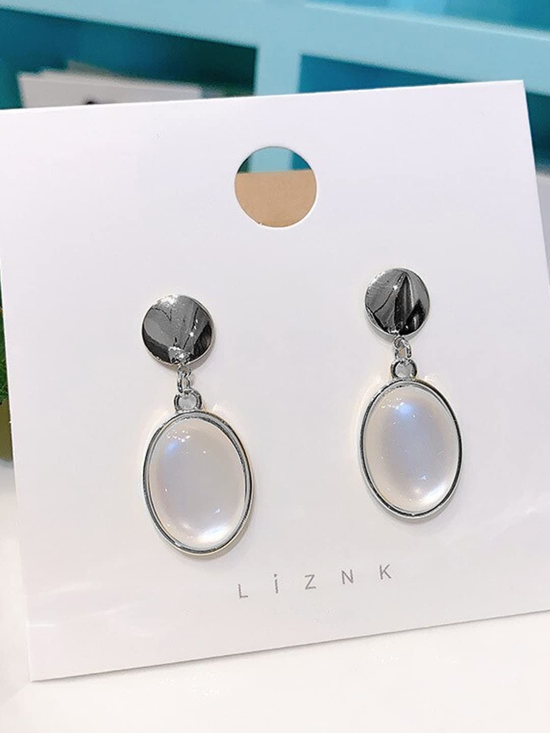 Yellow Chimes Earrings For Women Silver Tone Clip On Stud With White Stone Round Drop Earrings For Women and Girls