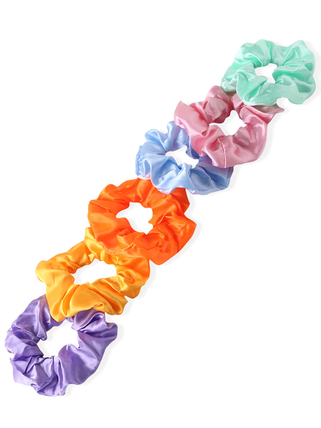 Yellow Chimes Scrunchies for Women Hair Accessories for Women 6 Pcs Satin Scrunchies Set Rubber Bands Multicolor Scrunchie Ponytail Holders Hair Ties for Women and Girls Gifts for Women and Girls