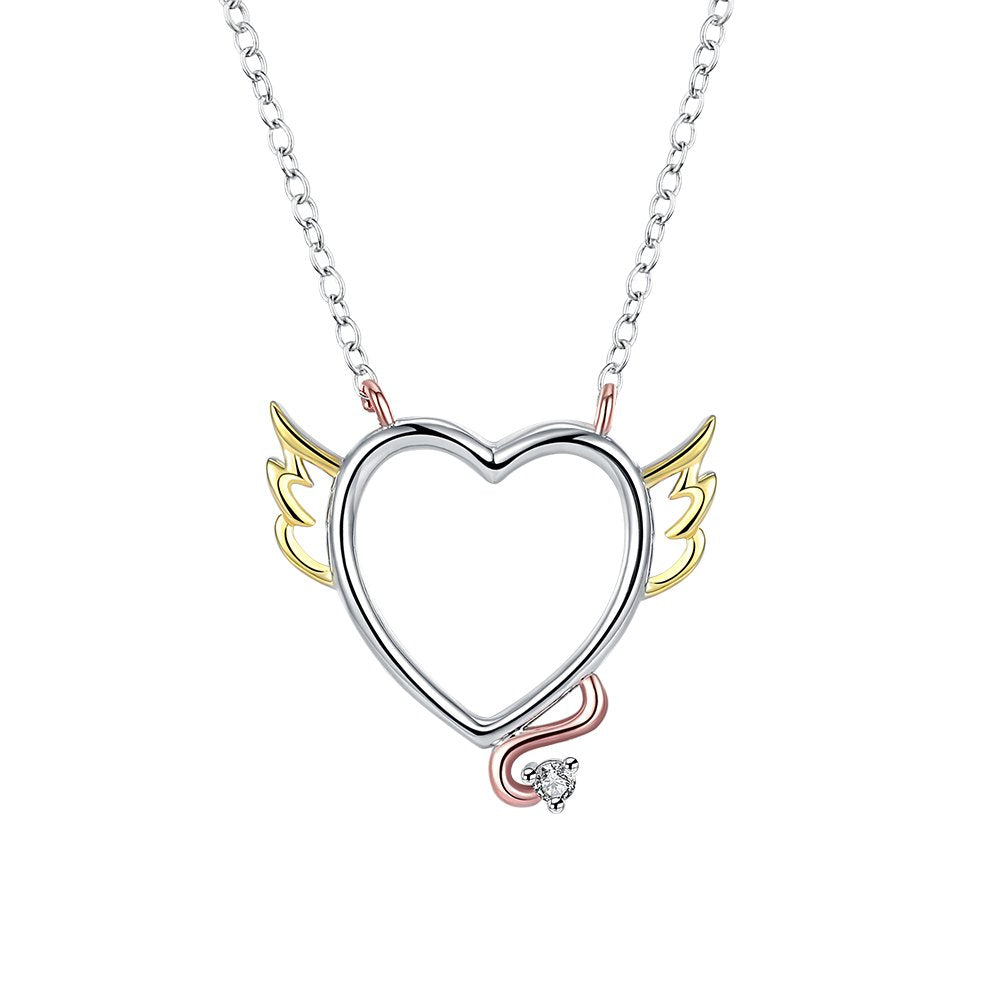Yellow Chimes Express Your Feelings Collection 925 Silver Plated Love Devil Pendant for Women & Girls