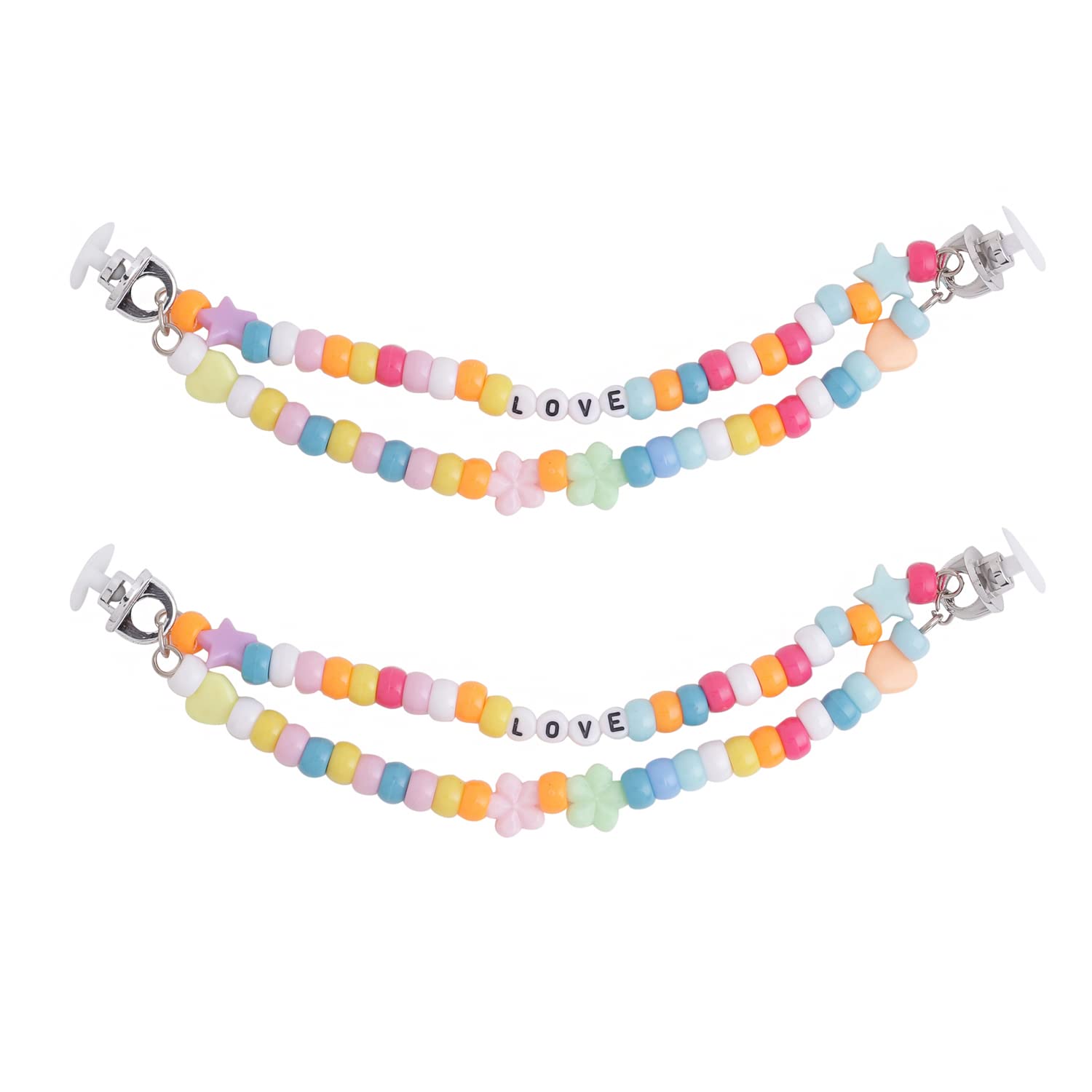 Melbees By Yellow Chime Shoe Chains for Kids Girls Teens | Shoe Accessories Beads Design | Shoe Decoration Charms| Shoe Chains for Unisex | Pack of 2 pieces | Shoe Chain Charms for Croc