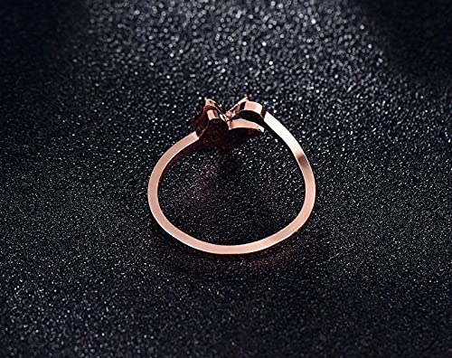 Yellow Chimes Rings for Women Charming Dual Butterfly Ring Surgical Steel 18K Real Rose Gold Plated Adjustable Ring for Girls and Women.