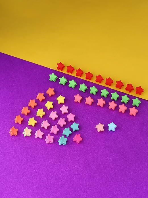 Kairangi Hair Clips for Girls Kids Hair Accessories for Girls Hair Claw Clips for Girls Kids Multicolor Star Small Claw Clip 50 Pcs Mini Hair Claw Clips for Girls Baby's Clutchers for Hair