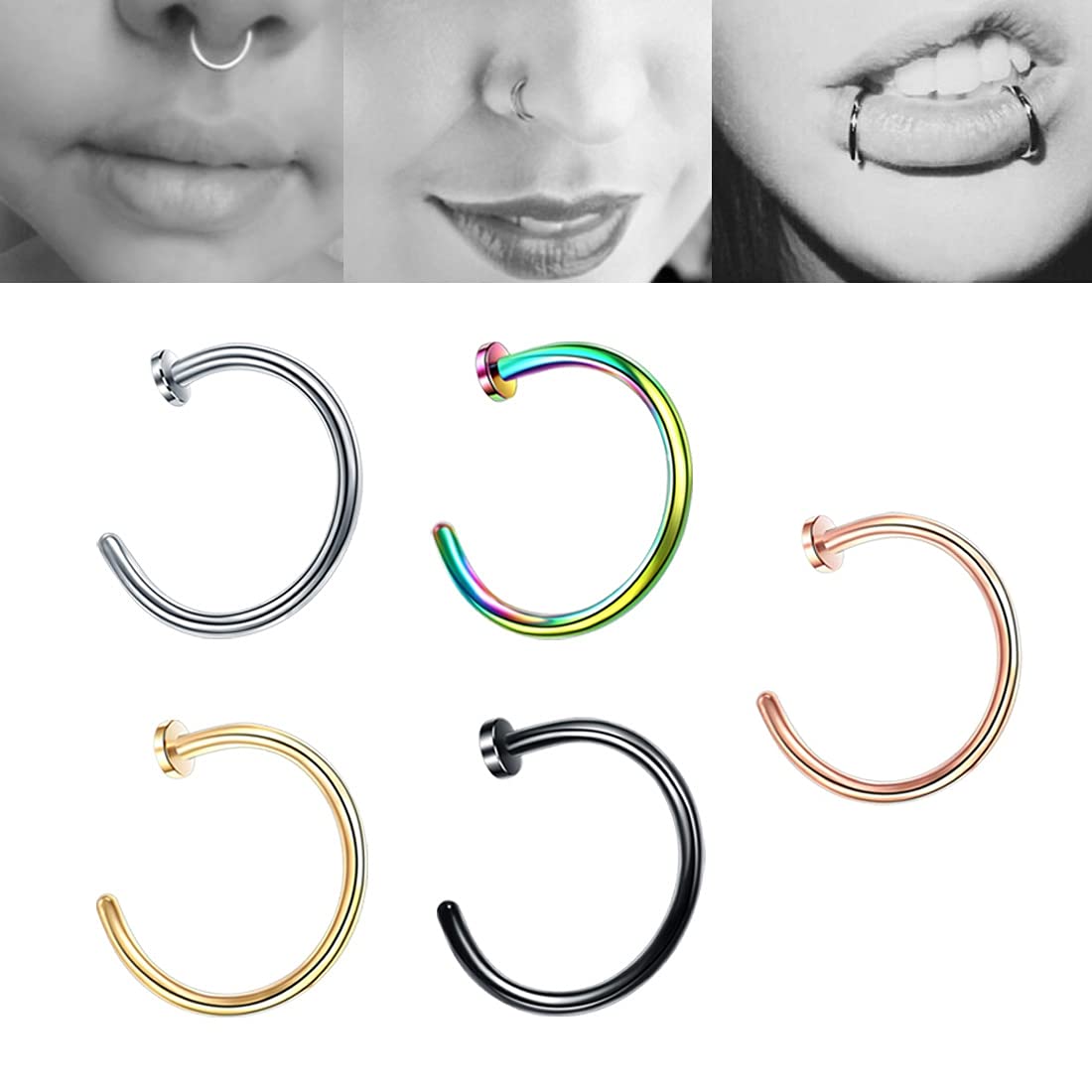 Yellow Chimes Latest Fashion Stainless steel Gold Plated Piercing Nose Ring for Women and Girls