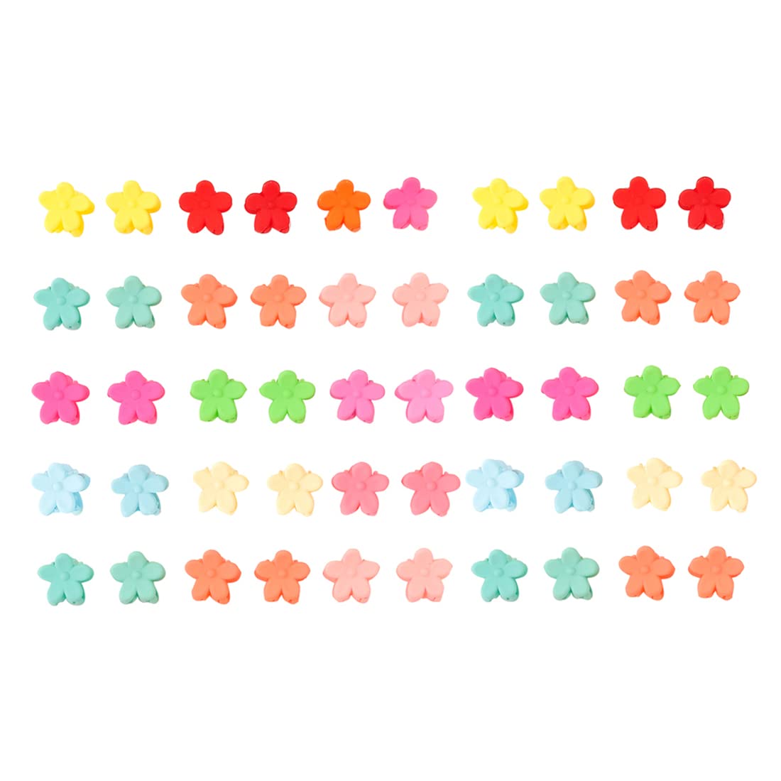 Melbees by Yellow Chimes Hair Clips for Girls Kids Hair Accessories for Girls Hair Claw Clips for Girls Kids Multicolor Floral Small Claw Clip 50 Pcs Mini Hair Claw Clips for Girls Baby's Clutchers for Hair