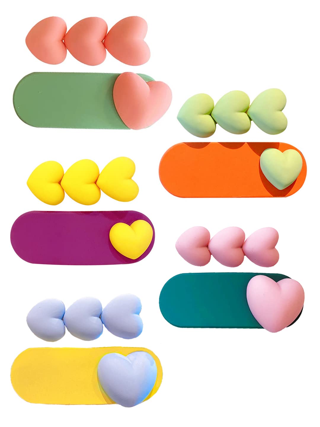 Melbees by Yellow Chimes Hair Clips for Girls Kids Hair Accessories for Girls Baby's Hair Clip Heart Shaped 10 PCS Multicolor Alligator Hair Clips For Hair Alligator Clips for Girls Kids Teens Toddlers