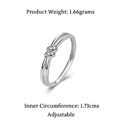 Raajsi by Yellow Chimes 925 Sterling Silver Rings for Women & Girls Silver Ring Adjustable Crystal Rings | Birthday Gift For girls & Women Anniversary Gift for Wife | With Certificate of Authenticity & 925 Stamp