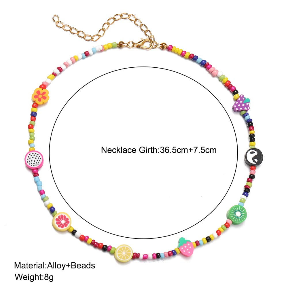 Yellow Chimes Necklace For Girls Multicolor Seed Beads Choker Necklace For Women and Girls