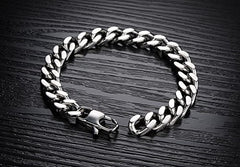 Yellow Chimes Bold Style Cuban Chain Stainless Steel by Yellow Chimes Silver Strand Bracelet for Men (Silver) (YCFJBR-122CHIN-SL)