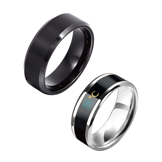 Yellow Chimes Rings for Men 2 Pcs Combo Dragon Celtic Inlay Polish Finish Titanium Steel Rings for Men & Boys