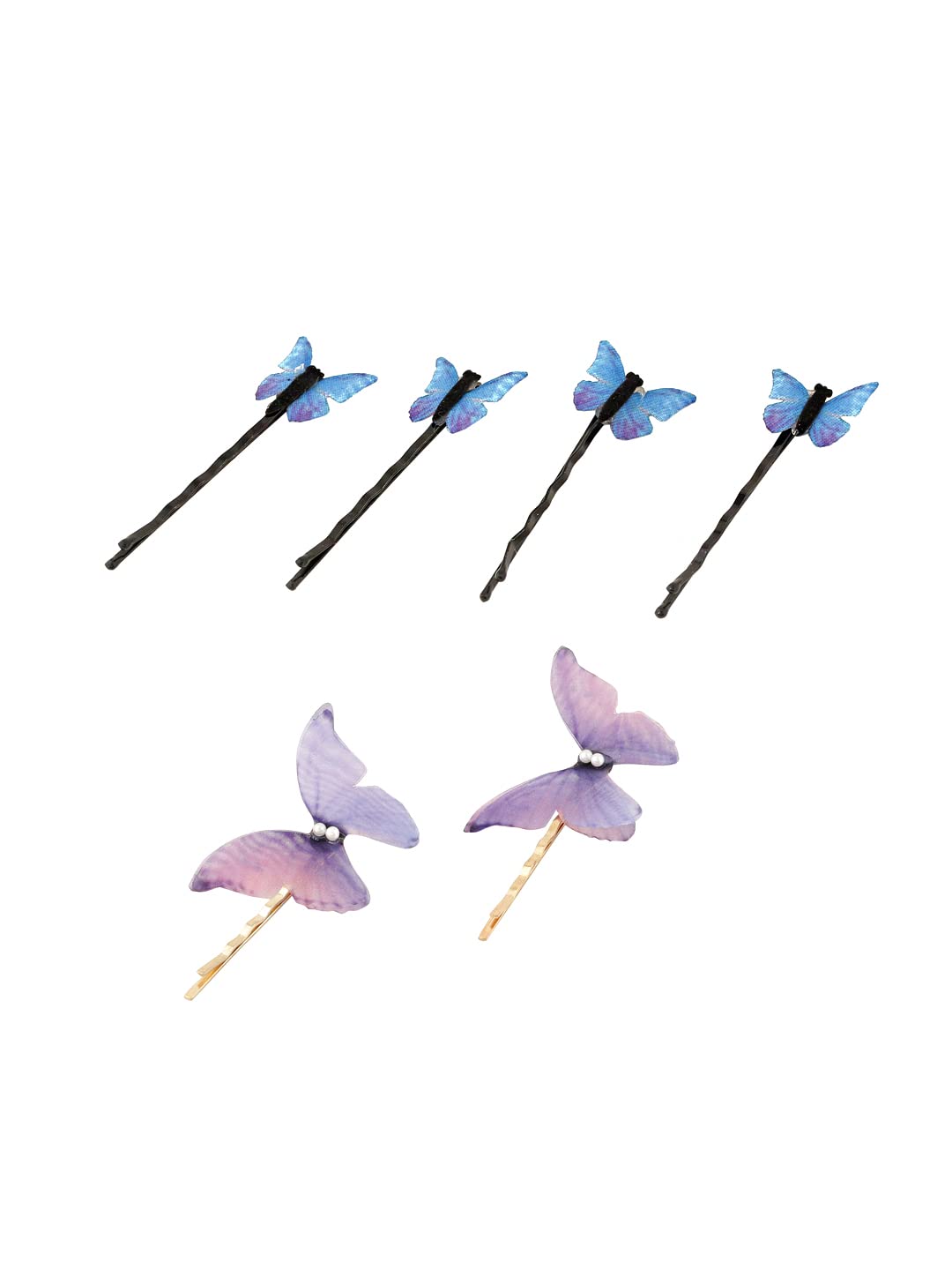 Melbees by Yellow Chimes Hair Pins for Girls Kids Hair Accessories for Girls Hair Pin 7 Pcs Butterfly Bobby Pins for Hair Multicolor Charm Hairpin Bobby Hair Pins for Girls Kids Teens Toddlers