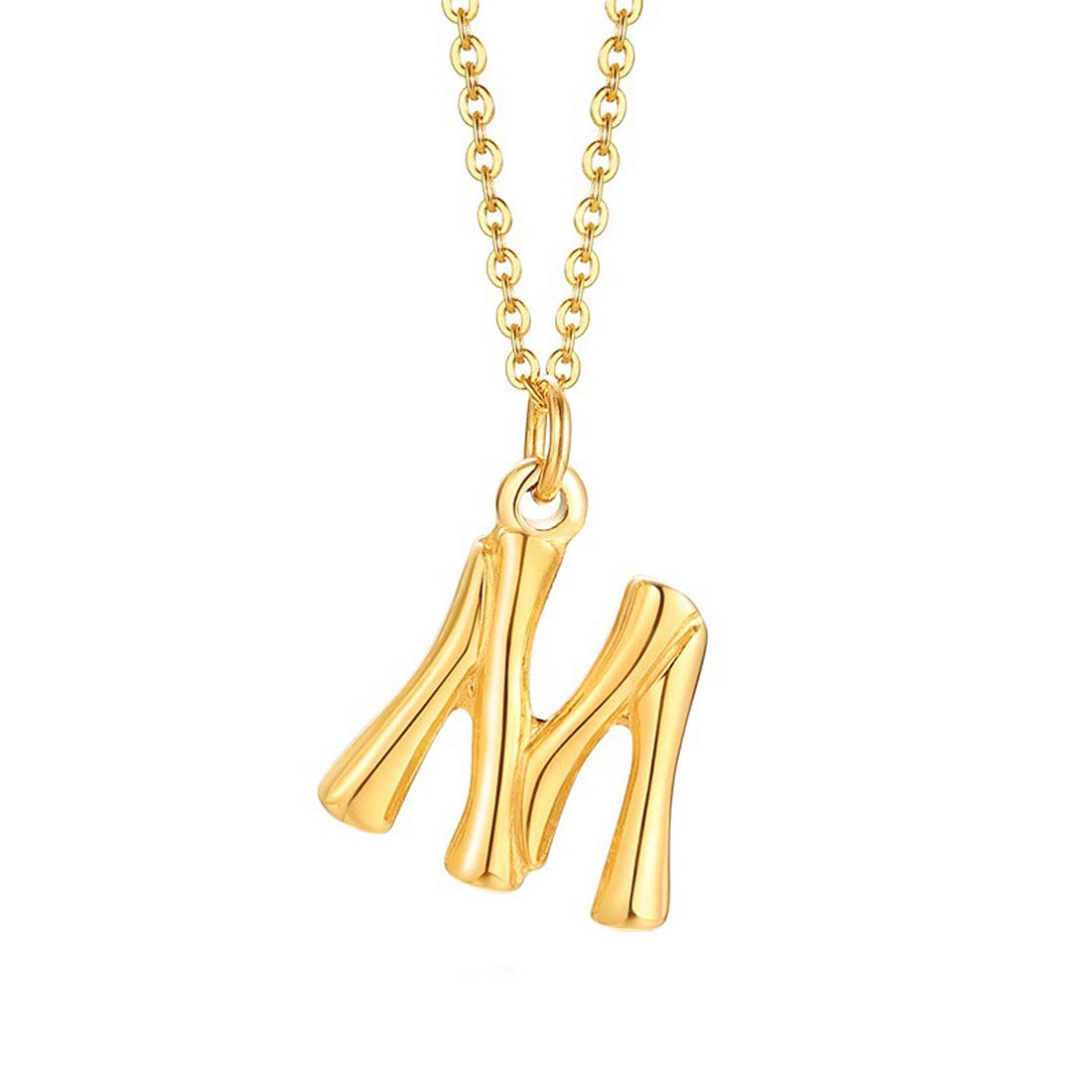 Yellow Chimes Latest Fashion Stainless Steel 18K Gold Plated Initial Pendant with Alphabet M for Women and Girls (YCFJPD-M363INI-GL)