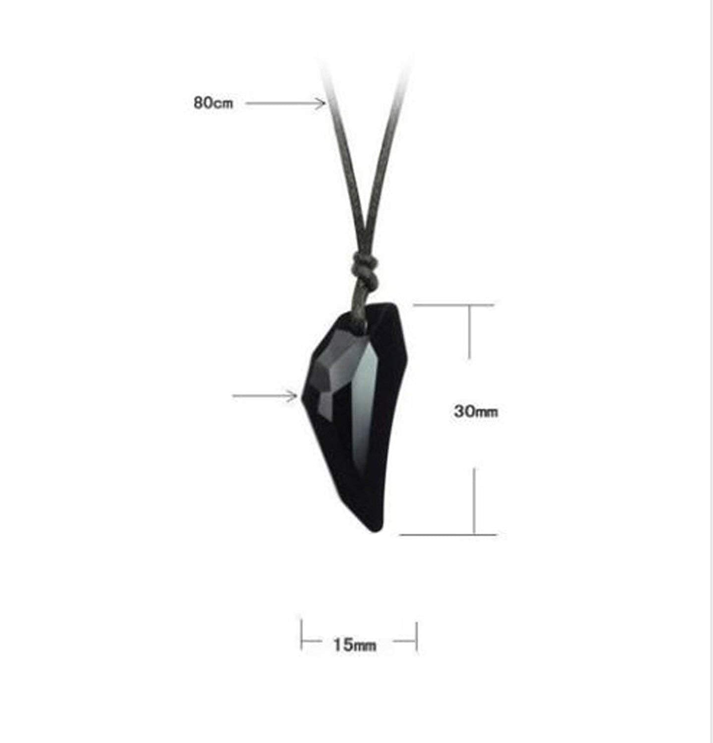 Yellow Chimes Pendant for Men Black Men Pendant Crystal Adjustable Black Leather Rope Pendant for Men and Women.