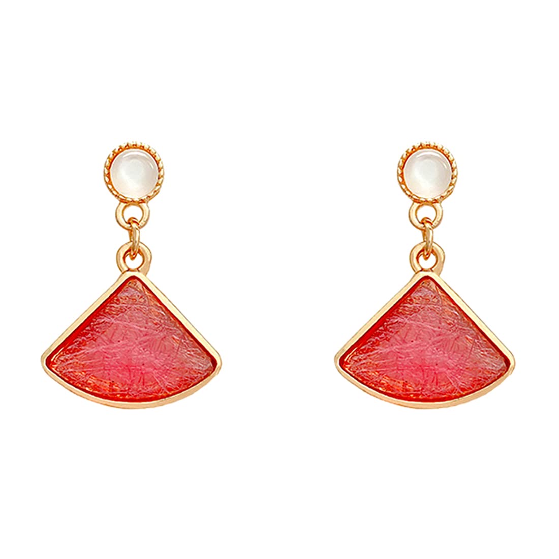 Yellow Chimes Earrings For Women Triangle shape Pink Color Crystal Studded Dangle and Drop Earrings For Women and Girls