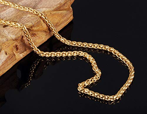 Yellow Chimes Chain for Men and Boys Gold Chain Interlinked Neck Chain | Stainless Steel Chains for Men | Accessories Jewellery for Men | Birthday Gift for Men & Boys Anniversary Gift for Husband