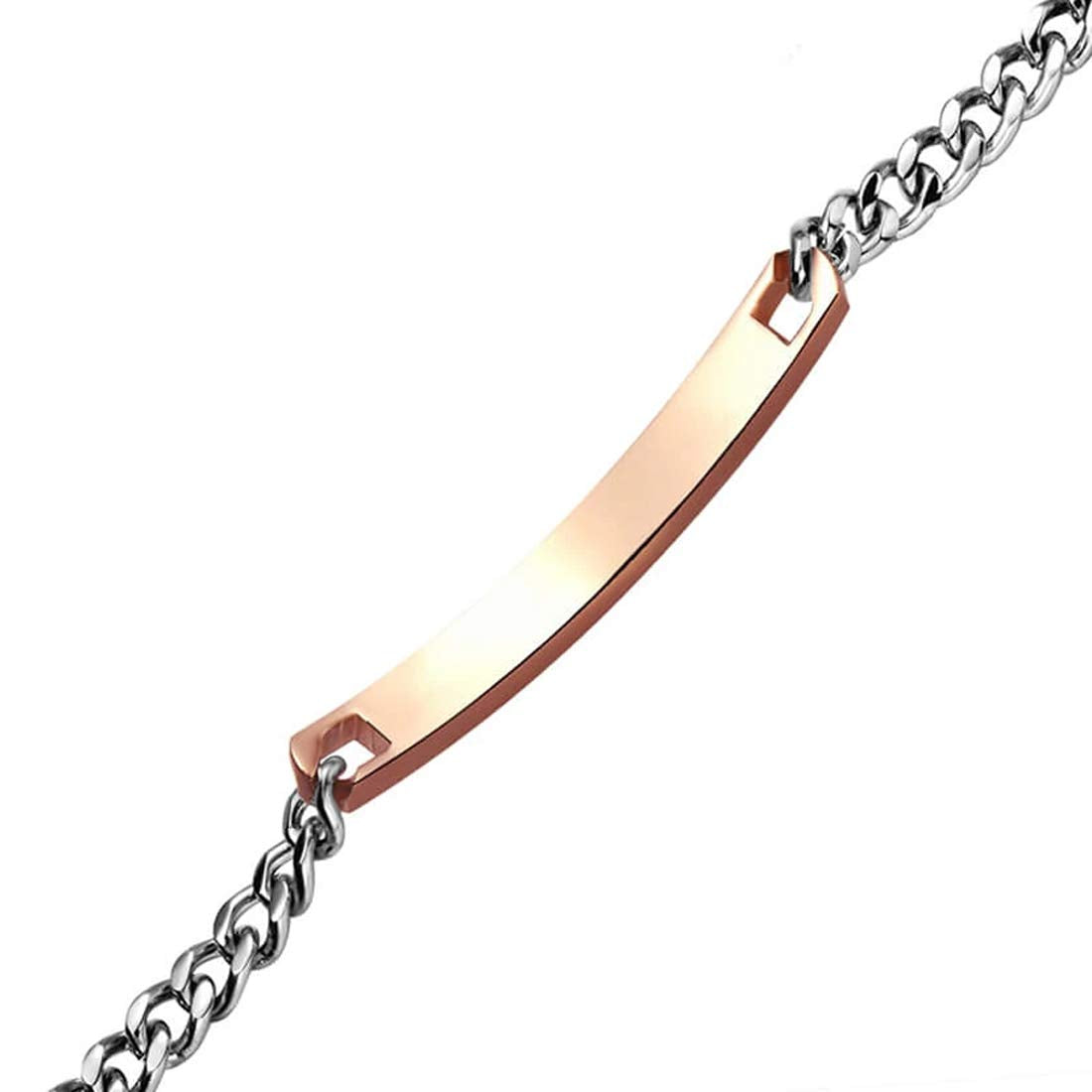 Yellow Chimes Bracelet for Women Stainless Steel Rosegold Tag Chain Bracelet for Women and Girls