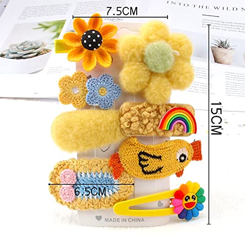 Melbees by Yellow Chimes Hair Clips for Girls Kids Hair Clip Hair Accessories For Girls Cute Characters Pretty Snap Hair Clips for Baby Girls 8 Pcs Yellow Alligator Clips for Hair Baby Hair Clips For Kids Toddlers