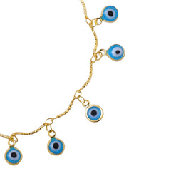 Yellow Chimes Anklet For Women Gold Tone Multilayer Chain Evil Eye Studded Adjustable Anklet For Women and Girls