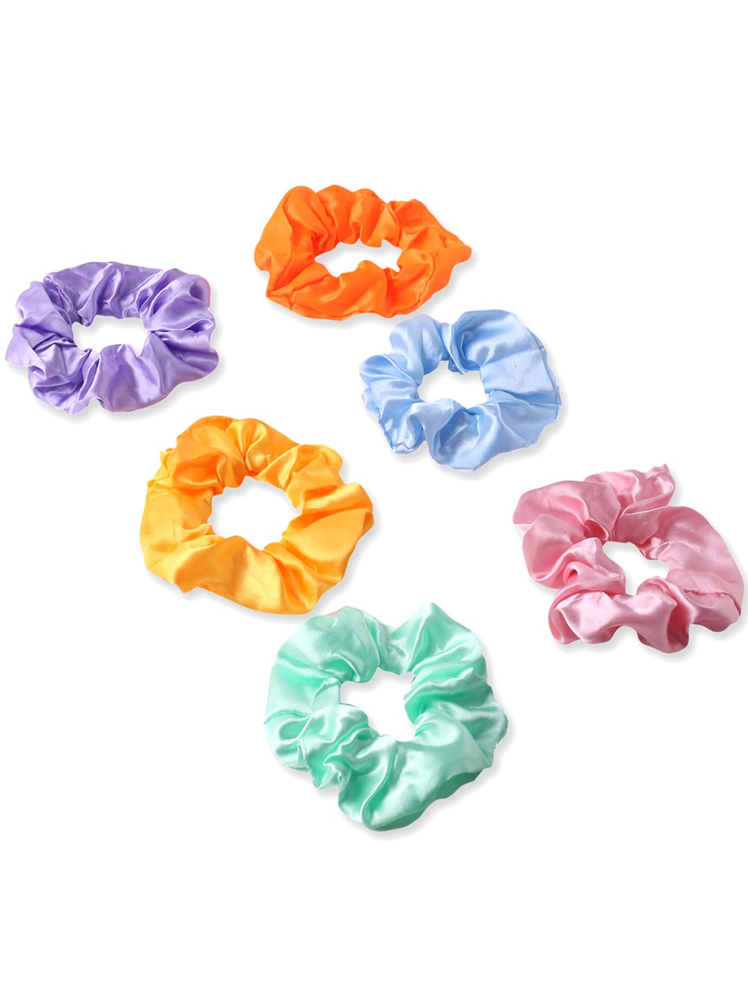 Yellow Chimes Scrunchies for Women Hair Accessories for Women 6 Pcs Satin Scrunchies Set Rubber Bands Multicolor Scrunchie Ponytail Holders Hair Ties for Women and Girls Gifts for Women and Girls