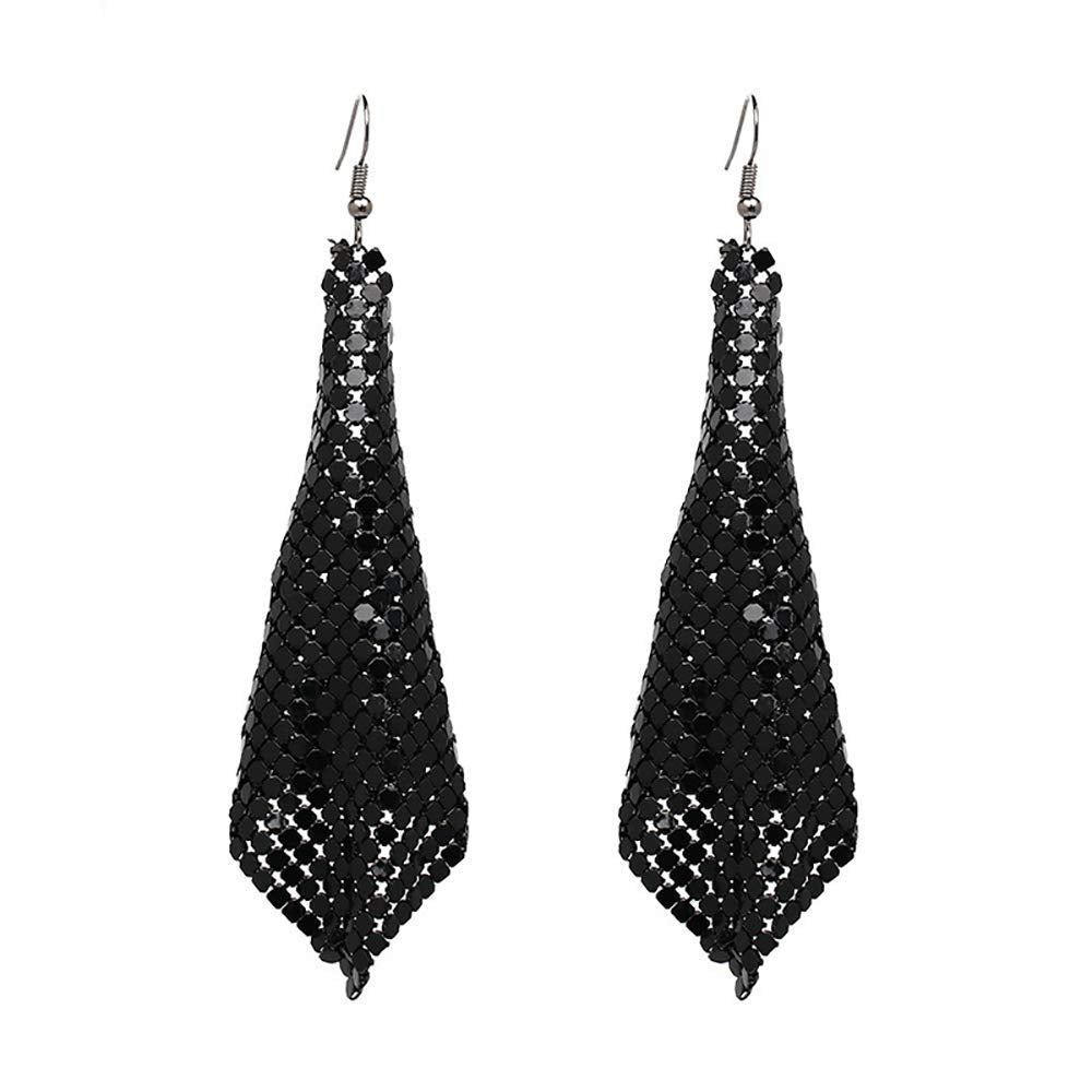 Kairangi Earrings for Women and Girls | Black Color Long Dangler Earring | Sequins Tassel Long Drop Earrings | | Birthday Gift for girls & women Anniversary Gift for Wife